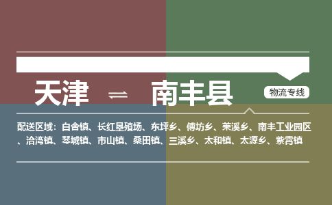 天津到南丰县物流专线-天津到南丰县货运公司-价格从优「市县派送」