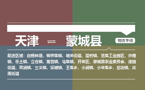 天津到蒙城县物流公司-天津至蒙城县货运专线物流专线丢损必赔