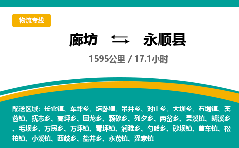 廊坊到永顺县物流专线-廊坊至永顺县货运公司【物流专线市县派送】