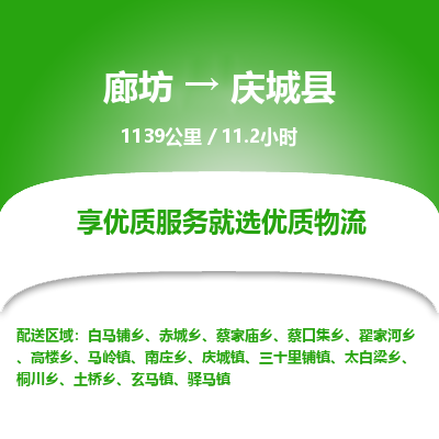 廊坊到庆城县物流专线-廊坊至庆城县货运公司【物流专线要多久时间】