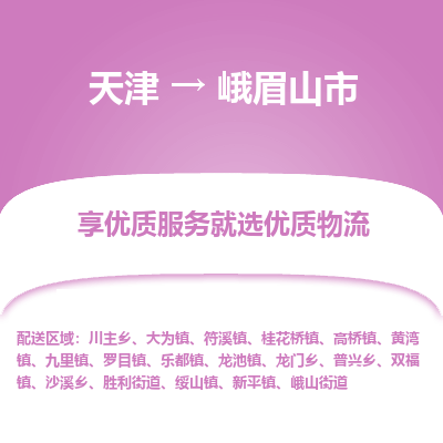 天津到峨眉山市物流公司-天津至峨眉山市货运专线「高效准时」