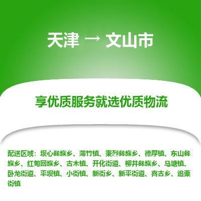 天津到文山市物流专线-原材料运输专线「直达往返」