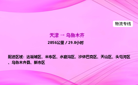 天津到乌鲁木齐物流公司-天津至乌鲁木齐物流专线-物流专线要多久时间
