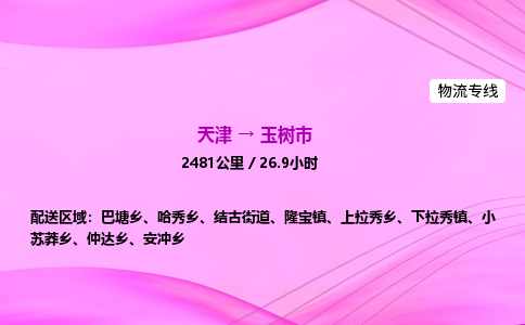 天津到玉树市物流专线-【快速安全的】天津至玉树市货运公司