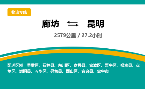 廊坊到昆明物流专线-廊坊至昆明货运公司【日用品运输专线】