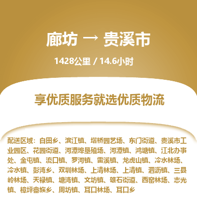 廊坊到贵溪市货运公司_廊坊到贵溪市物流专线「时间准时」