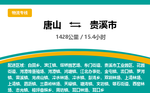 唐山到贵溪市物流专线-高效便捷的唐山至贵溪市物流公司